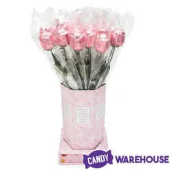 Albert's Foiled Milk Chocolate Roses - Pink: 20-Piece Bouquet -Candy Promotion Sale albert s foiled milk chocolate roses pink 20 piece bouquet candy warehouse 4
