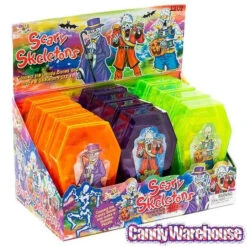 Albert's Scary Skeletons Interlocking Bones Candy Coffins: 12-Piece Display -Candy Promotion Sale albert s scary skeletons interlocking bones candy coffins 12 piece display candy warehouse 4