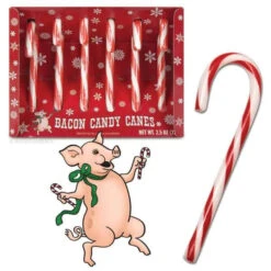Archie McPhee Bacon Candy Canes: 6-Piece Box -Candy Promotion Sale archie mcphee bacon candy canes 6 piece box candy warehouse 3