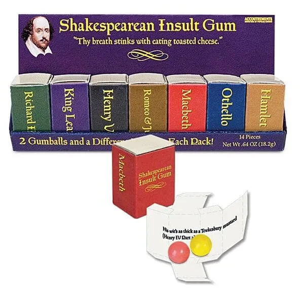 Archie McPhee Shakespearean Insult Gum Packs: 7-Piece Set 2 Archie McPhee Shakespearean Insult Gum Packs: 7-Piece Set - Image 2