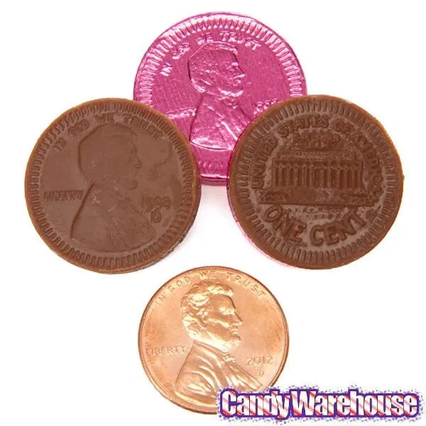 Assorted Colors Foiled Milk Chocolate Penny Parade Coins In Mesh Bags: 20-Piece Box 4 Assorted Colors Foiled Milk Chocolate Penny Parade Coins In Mesh Bags: 20-Piece Box - Image 4