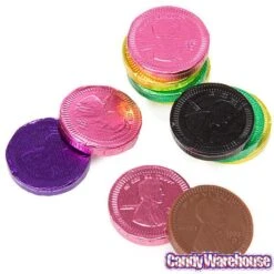 Assorted Colors Foiled Milk Chocolate Penny Parade Coins In Mesh Bags: 20-Piece Box 9 Assorted Colors Foiled Milk Chocolate Penny Parade Coins In Mesh Bags: 20-Piece Box -Candy Promotion Sale assorted colors foiled milk chocolate penny parade coins in mesh bags 20 piece box candy warehouse 5