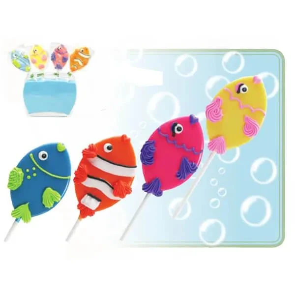 Assorted Tropical Fish Hard Candy Lollipops: 12-Piece Pack 2 Assorted Tropical Fish Hard Candy Lollipops: 12-Piece Pack - Image 2
