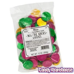 Bee International Mardi Gras Bubble Gum Coins: 100-Piece Bag -Candy Promotion Sale bee international mardi gras bubble gum coins 100 piece bag candy warehouse 5 1b46c966 980e 4c6f 8e57 81fd0e01410e