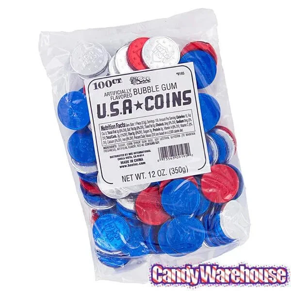 Bee International Patriotic USA Bubble Gum Coins: 100-Piece Bag 4 Bee International Patriotic USA Bubble Gum Coins: 100-Piece Bag - Image 4