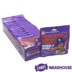 Big League Chew Bubble Gum Packs - Grape: 12-Piece Box -Candy Promotion Sale big league chew bubble gum packs grape 12 piece box candy warehouse 5