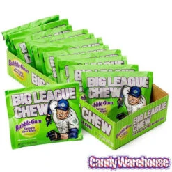 Big League Chew Bubble Gum Packs - Sour Apple: 12-Piece Box -Candy Promotion Sale big league chew bubble gum packs sour apple 12 piece box candy warehouse 4 c51648a2 4162 4b86 b293 1540e09fc74d