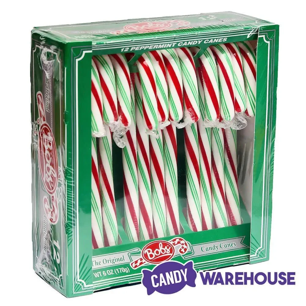 Bobs Sweet Stripes Red, White And Green Peppermint Candy Canes: 12-Piece Box 2 Bobs Sweet Stripes Red, White And Green Peppermint Candy Canes: 12-Piece Box - Image 2