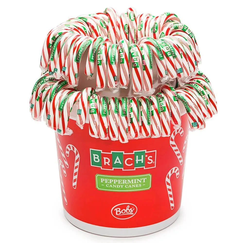 Bobs Sweet Stripes Traditional Red & White Peppermint Candy Canes: 96-Piece Pail 1 Bobs Sweet Stripes Traditional Red & White Peppermint Candy Canes: 96-Piece Pail