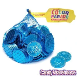 Caribbean Blue Foiled Milk Chocolate Coins: 1LB Bag -Candy Promotion Sale caribbean blue foiled milk chocolate coins 1lb bag candy warehouse 4