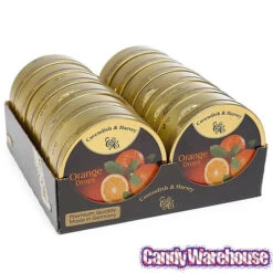 Cavendish & Harvey Hard Candy Drops Tins - Orange: 12-Piece Box -Candy Promotion Sale cavendish and harvey hard candy drops tins orange 12 piece box candy warehouse 3