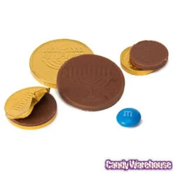 Chanukah Gelt Milk Chocolate Gold Coins In Mesh Bags: 18-Piece Box -Candy Promotion Sale chanukah gelt milk chocolate gold coins in mesh bags 18 piece box candy warehouse 5