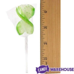 CurlyCutes Petite Crystal Ribbon Pops - Green Lime: 20-Piece Jar -Candy Promotion Sale curlycutes petite crystal ribbon pops green lime 20 piece jar candy warehouse 3