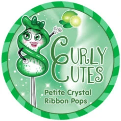 CurlyCutes Petite Crystal Ribbon Pops - Green Lime: 20-Piece Jar -Candy Promotion Sale curlycutes petite crystal ribbon pops green lime 20 piece jar candy warehouse 5