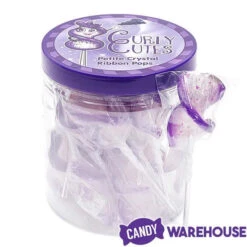 CurlyCutes Petite Crystal Ribbon Pops - Purple Grape: 20-Piece Jar -Candy Promotion Sale curlycutes petite crystal ribbon pops purple grape 20 piece jar candy warehouse 5