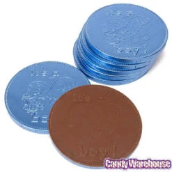 Fort Knox It's A Boy Foiled Milk Chocolate 4-Inch Medallions: 20-Piece Box -Candy Promotion Sale fort knox it s a boy foiled milk chocolate 4 inch medallions 20 piece box candy warehouse 3