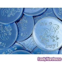 Fort Knox It's A Boy Foiled Milk Chocolate 4-Inch Medallions: 20-Piece Box -Candy Promotion Sale fort knox it s a boy foiled milk chocolate 4 inch medallions 20 piece box candy warehouse 4