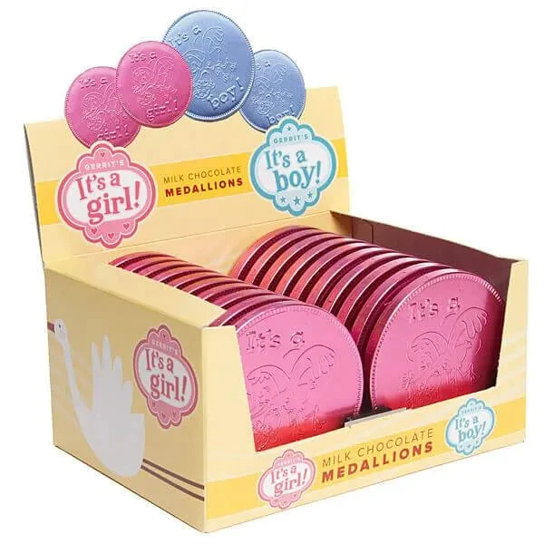 Fort Knox It's A Girl Foiled Milk Chocolate 4-Inch Medallions: 20-Piece Box 1 Fort Knox It's A Girl Foiled Milk Chocolate 4-Inch Medallions: 20-Piece Box