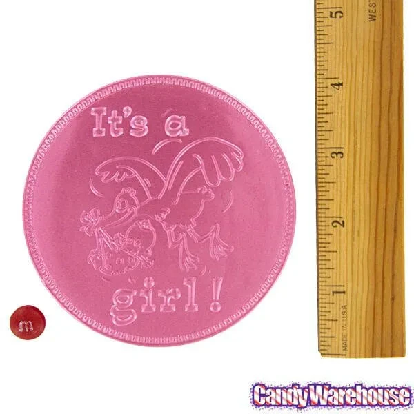 Fort Knox It's A Girl Foiled Milk Chocolate 4-Inch Medallions: 20-Piece Box 2 Fort Knox It's A Girl Foiled Milk Chocolate 4-Inch Medallions: 20-Piece Box - Image 2