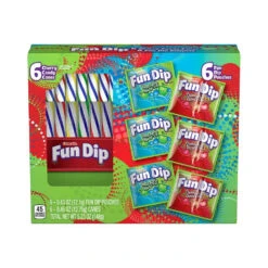 Fun Dip And Rainbow Cherry Candy Canes: 6-Piece Box