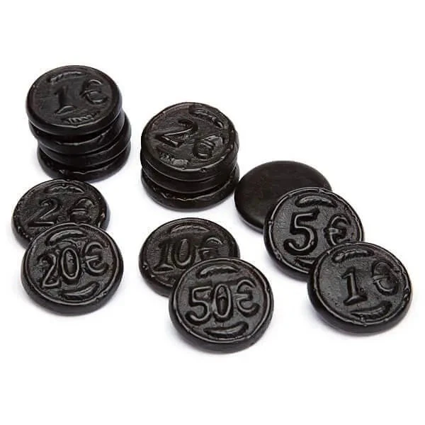Gustaf's Black Licorice Coins: 1KG Bag 1 Gustaf's Black Licorice Coins: 1KG Bag