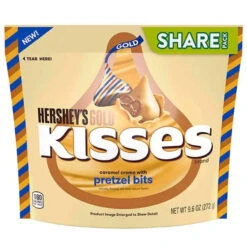 Hershey's Gold Kisses Caramel Creme Candy With Pretzel Bits: 60-Piece Bag -Candy Promotion Sale hershey s gold kisses caramel creme candy with pretzel bits 60 piece bag candy warehouse 4