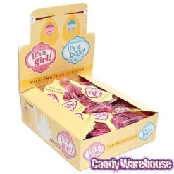 It's A Girl Foiled Chocolate Coins In Mesh Bags: 18-Piece Box -Candy Promotion Sale it s a girl foiled chocolate coins in mesh bags 18 piece box candy warehouse 3