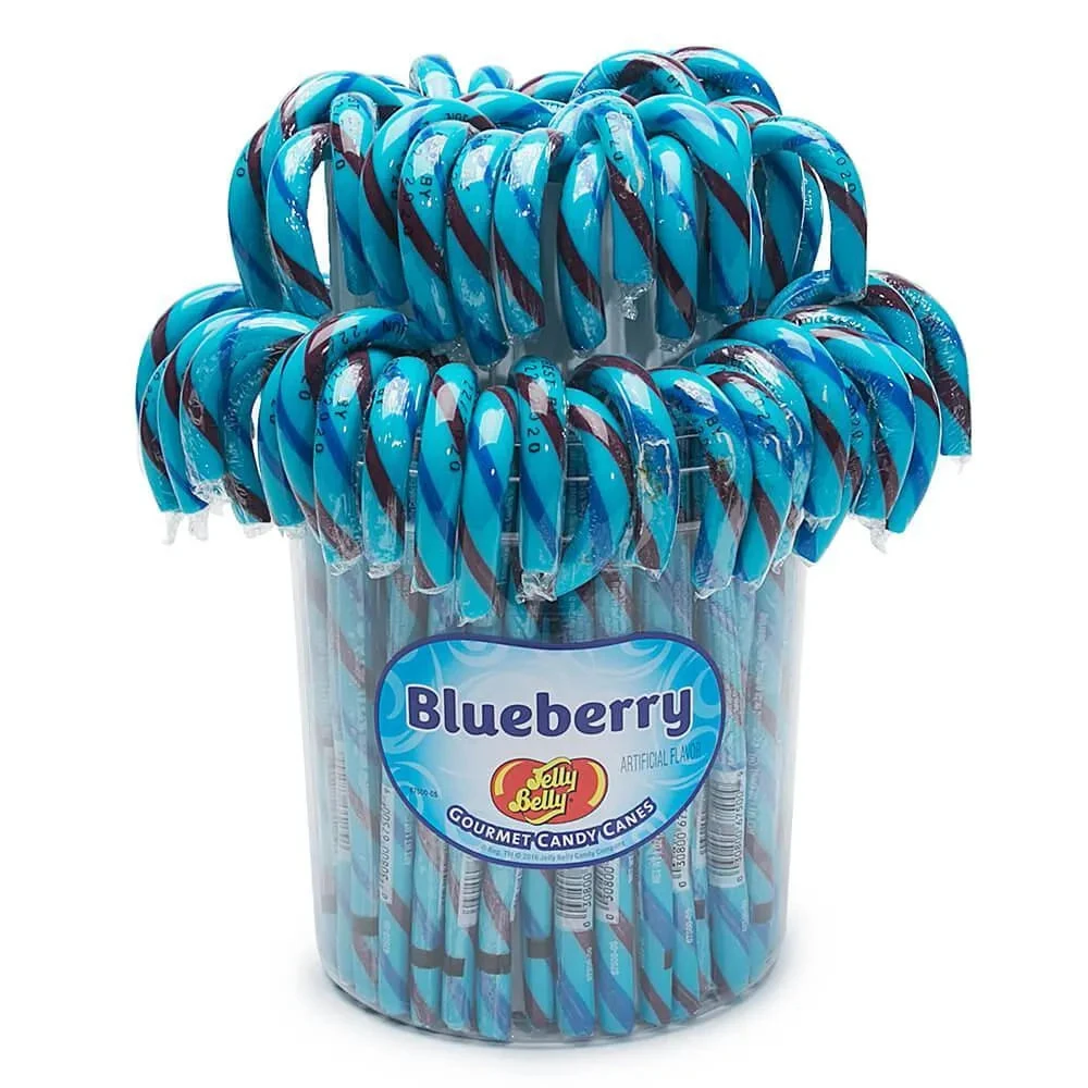 Jelly Belly Candy Canes - Blueberry: 80-Piece Bucket 1 Jelly Belly Candy Canes - Blueberry: 80-Piece Bucket