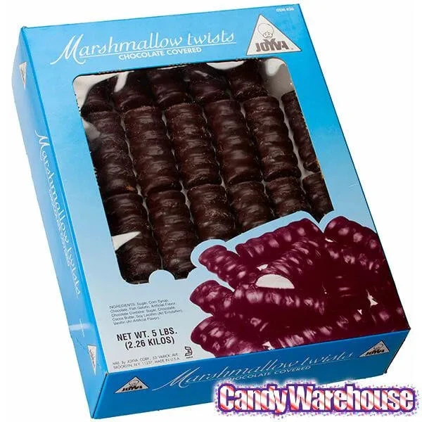 Joyva Vanilla Marshmallow Chocolate Twists: 5LB Box 2 Joyva Vanilla Marshmallow Chocolate Twists: 5LB Box - Image 2