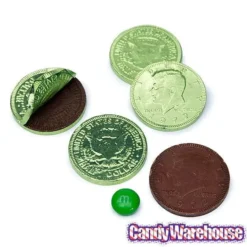Kiwi Green Foiled Milk Chocolate Coins: 1LB Bag -Candy Promotion Sale kiwi green foiled milk chocolate coins 1lb bag candy warehouse 3