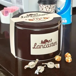 Lancaster Soft Cremes - Caramel, Vanilla, And Butterscotch - Caramel Candy: 2.5LB Gift Tin -Candy Promotion Sale lancaster soft cremes caramel vanilla and butterscotch caramel candy 2 5lb gift tin candy warehouse 3