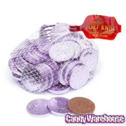 Lavender Foiled Milk Chocolate Coins: 1LB Bag -Candy Promotion Sale lavender foiled milk chocolate coins 1lb bag candy warehouse 3
