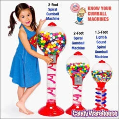 Light And Sound Spiral Gumball Machine Bank With Gumballs -Candy Promotion Sale light and sound spiral gumball machine bank with gumballs candy warehouse 3