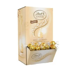 Lindt Chocolate Lindor Truffles - White Chocolate: 120-Piece Box -Candy Promotion Sale lindt chocolate lindor truffles white chocolate 120 piece box candy warehouse 4