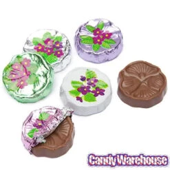 Madelaine Foiled Milk Chocolate Flower Wafers - Violets: 5LB Bag -Candy Promotion Sale madelaine foiled milk chocolate flower wafers violets 5lb bag candy warehouse 4