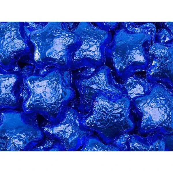 Madelaine Foiled Milk Chocolate Stars - Blue: 5LB Bag 3 Madelaine Foiled Milk Chocolate Stars - Blue: 5LB Bag - Image 3