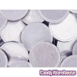Madelaine Silver Foiled Milk Chocolate Coins - Blank: 5LB Bag -Candy Promotion Sale madelaine silver foiled milk chocolate coins blank 5lb bag candy warehouse 3