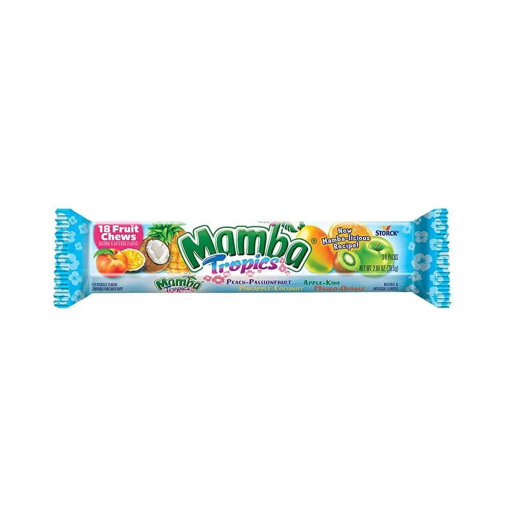 Mamba Fruit Chews Candy Bars - Tropics : 24-Piece Box 2 Mamba Fruit Chews Candy Bars - Tropics : 24-Piece Box - Image 2