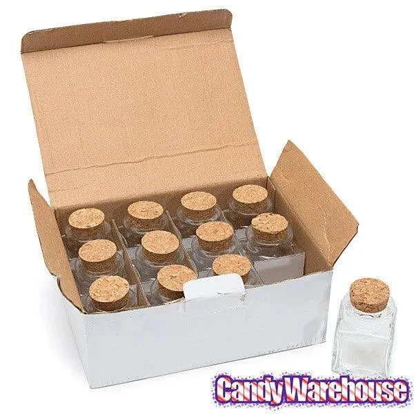 Mini Glass Favor Jars - 1.75-Ounce Square Jar With Cork Stopper: 12-Piece Set 2 Mini Glass Favor Jars - 1.75-Ounce Square Jar With Cork Stopper: 12-Piece Set - Image 2