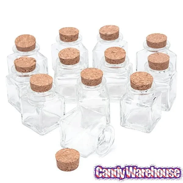 Mini Glass Favor Jars - 1.75-Ounce Square Jar With Cork Stopper: 12-Piece Set 4 Mini Glass Favor Jars - 1.75-Ounce Square Jar With Cork Stopper: 12-Piece Set - Image 4