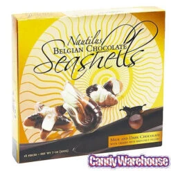 Nautilus Belgian Chocolate Seashells: 18-Piece Box -Candy Promotion Sale nautilus belgian chocolate seashells 18 piece box candy warehouse 3