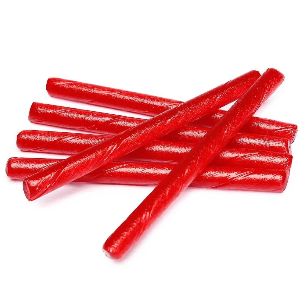 Old Fashioned Hard Candy Sticks - Sour Strawberry: 80-Piece Box 1 Old Fashioned Hard Candy Sticks - Sour Strawberry: 80-Piece Box