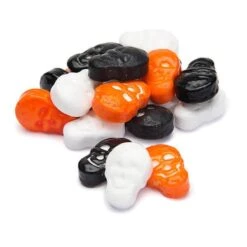 Orange, Black & White Candy Skulls: 5LB Bag