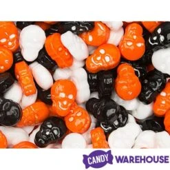 Orange, Black & White Candy Skulls: 5LB Bag -Candy Promotion Sale orange black and white candy skulls 5lb bag candy warehouse 3
