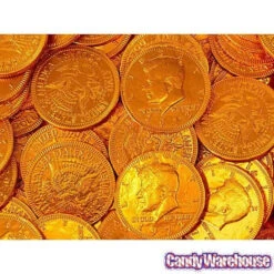 Orange Foiled Milk Chocolate Coins: 1LB Bag -Candy Promotion Sale orange foiled milk chocolate coins 1lb bag candy warehouse 3