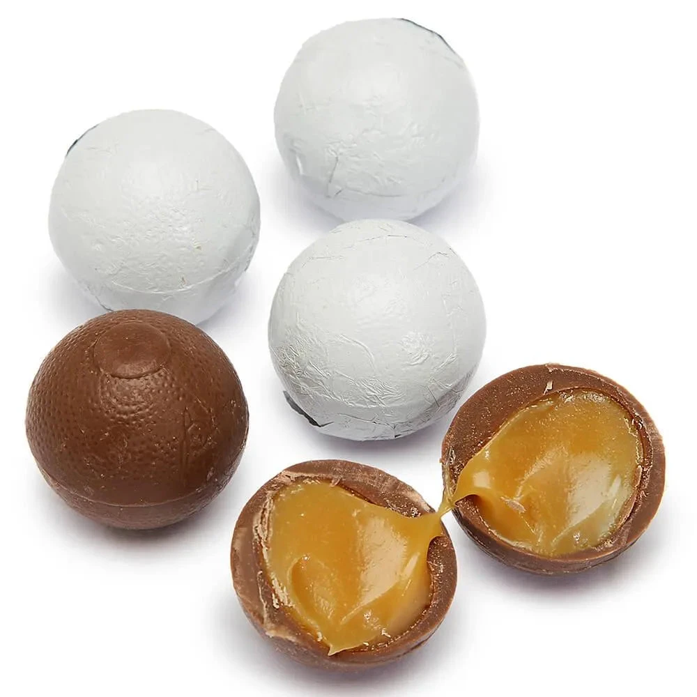 Palmer Foiled Caramel Filled Chocolate Candy Balls - White: 5LB Bag 1 Palmer Foiled Caramel Filled Chocolate Candy Balls - White: 5LB Bag