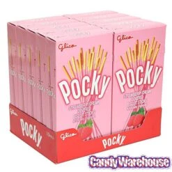 Pocky - Strawberry Cream Covered Biscuit Sticks Packs: 10-Piece Box -Candy Promotion Sale pocky strawberry cream covered biscuit sticks packs 10 piece box candy warehouse 4