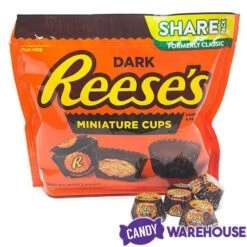 Reese's Dark Chocolate Peanut Butter Cups Miniatures: 10.2-Ounce Bag -Candy Promotion Sale reese s dark chocolate peanut butter cups miniatures 10 2 ounce bag candy warehouse 5