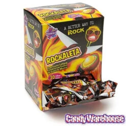 Rockaleta Gum Centered Chili Lollipops: 30-Piece Display -Candy Promotion Sale rockaleta gum centered chili lollipops 30 piece display candy warehouse 3