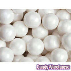 Shimmer Pearl White 1-Inch Gumballs: 2LB Bag -Candy Promotion Sale shimmer pearl white 1 inch gumballs 2lb bag candy warehouse 3